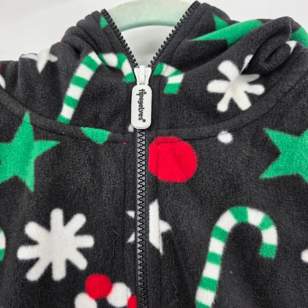 TIPSY ELVES Holiday Goodies One Piece Jumpsuit‎ Fleece Christmas Pajamas S NWT